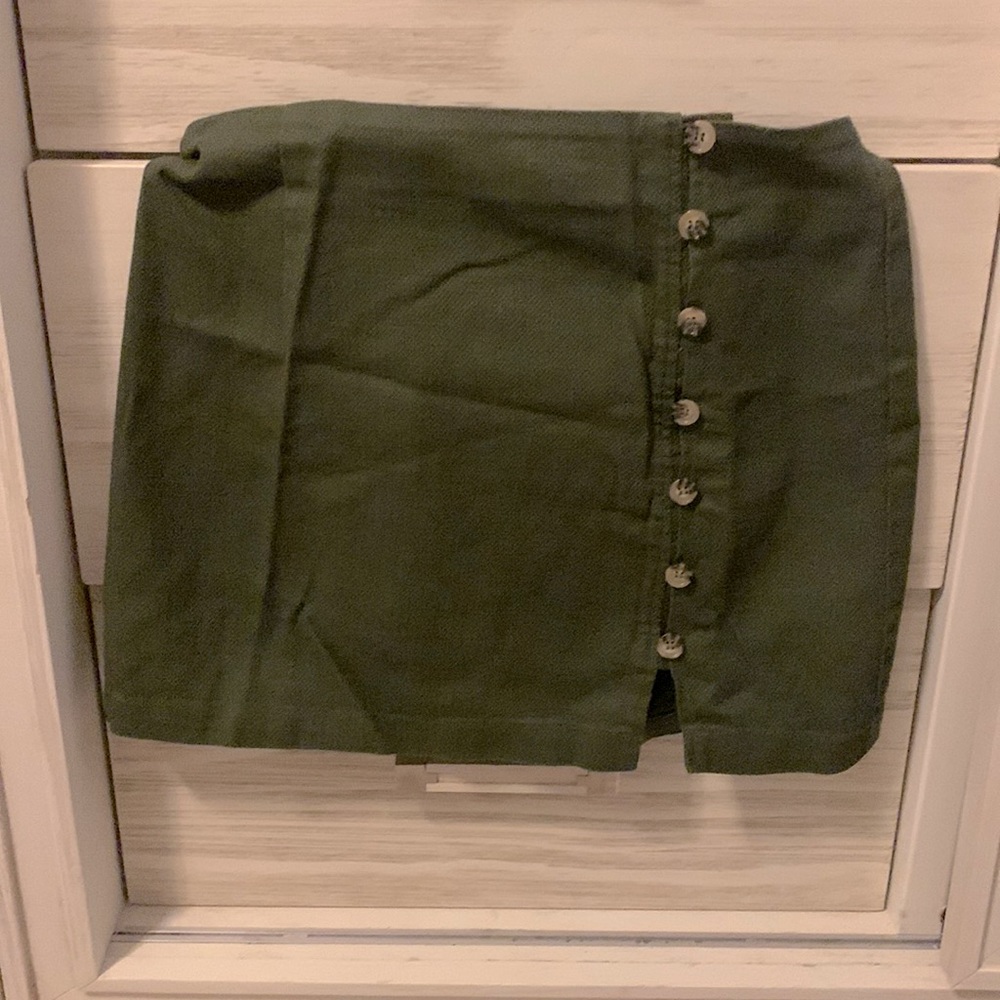 Forrest green mini skirt